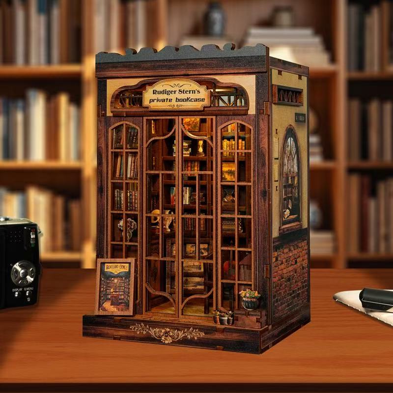 Rudiger Stern's Private Bookcase DIY miniature book nook completed view