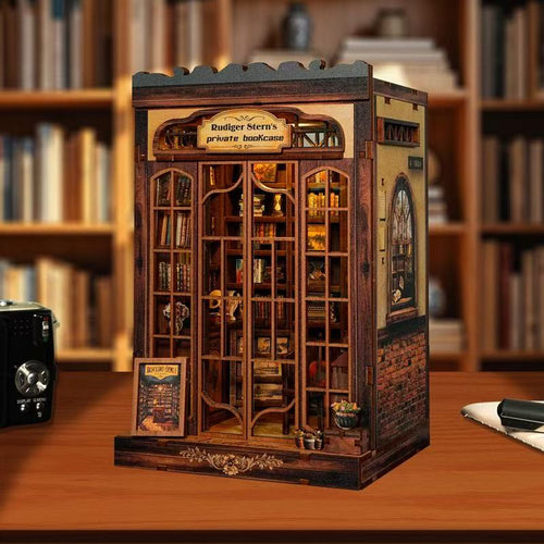 Rudiger Stern's Private Bookcase DIY miniature book nook completed view