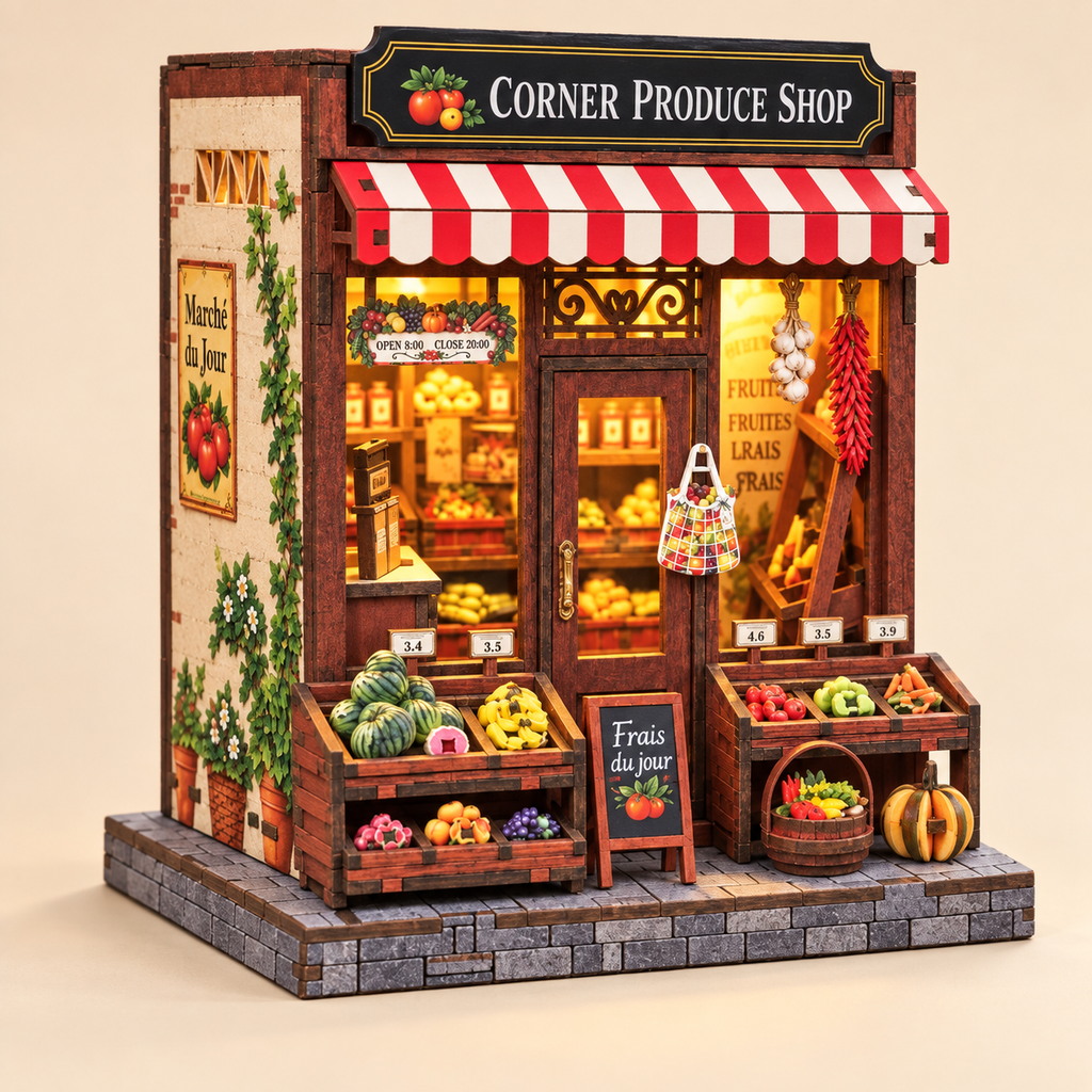 Corner Produce Shop DIY Miniature Model Kit