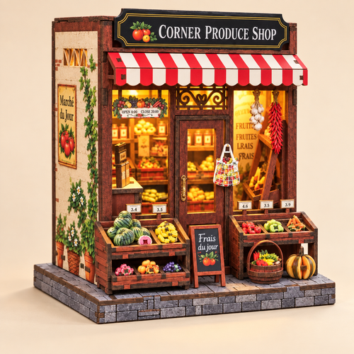 Corner Produce Shop DIY Miniature Model Kit