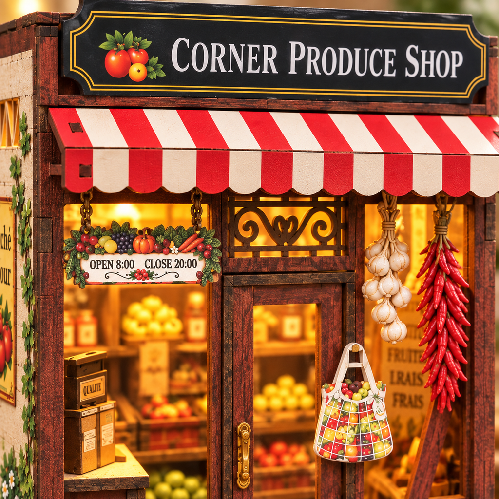 Corner Produce Shop DIY Miniature Model Kit