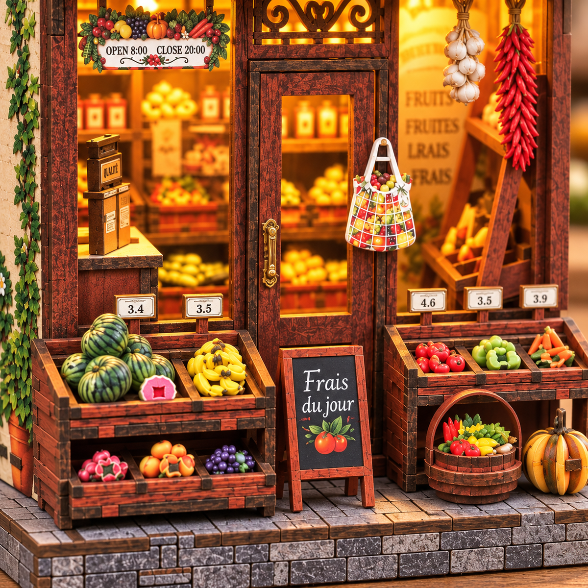 Corner Produce Shop DIY Miniature Model Kit