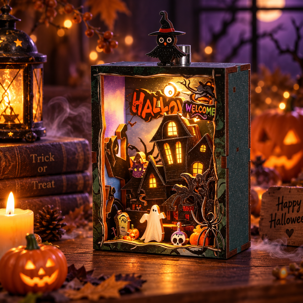 DIY-Miniaturmodellbausatz „Witchy Night Frame“