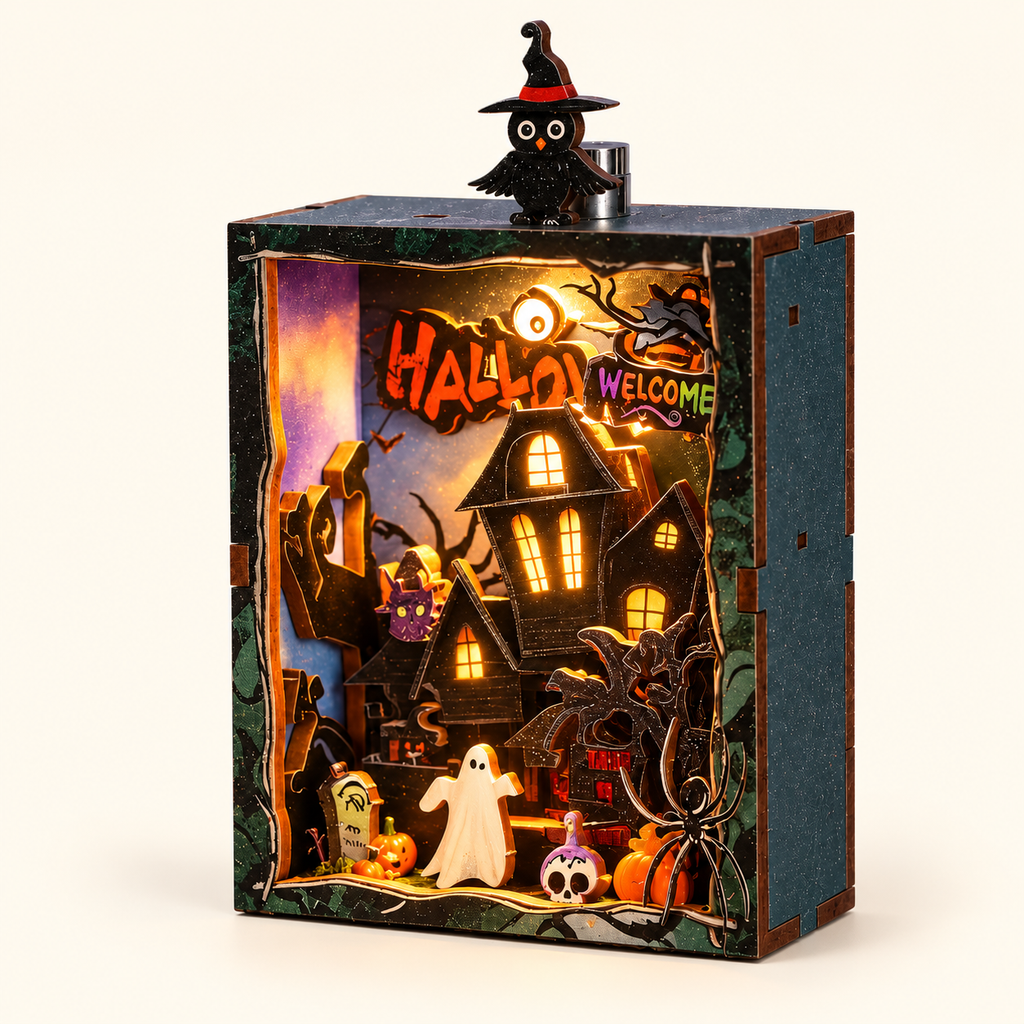 DIY-Miniaturmodellbausatz „Witchy Night Frame“