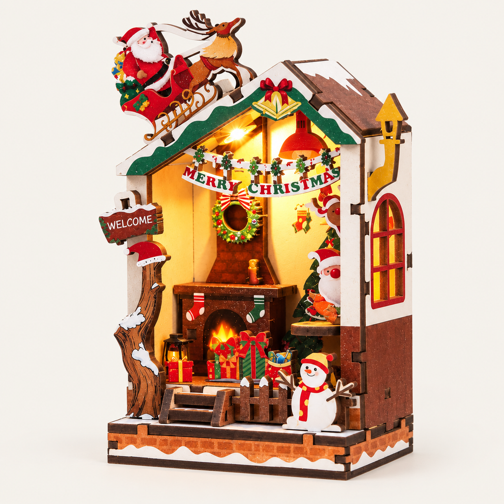 Kit de Modélisme Miniature DIY La Chaumière de Noël sous la Neige