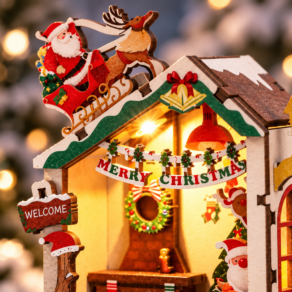 Kit de Modélisme Miniature DIY La Chaumière de Noël sous la Neige