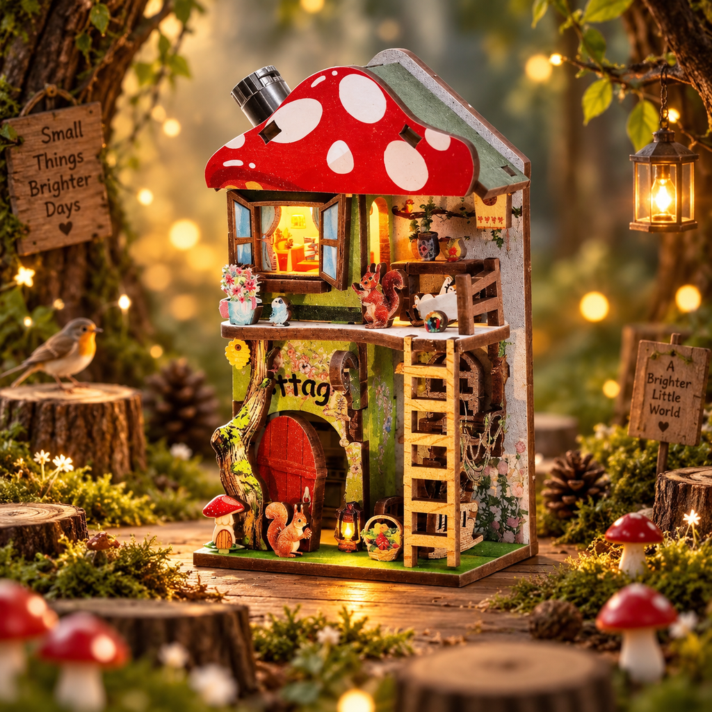 Forest Mushroom Cottage DIY Miniature Model Kit