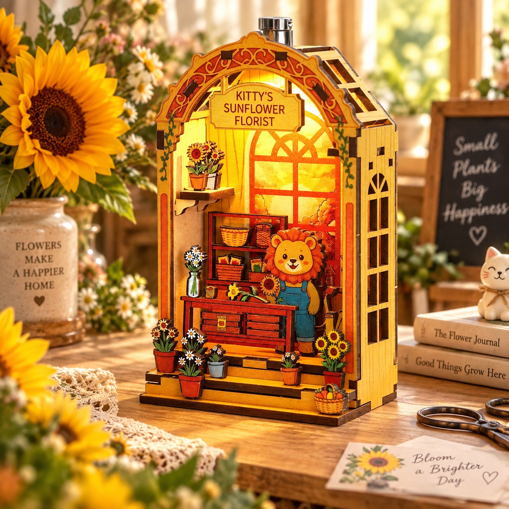 Kit de Modélisme Miniature DIY La Fleuriste Tournesol de Kitty