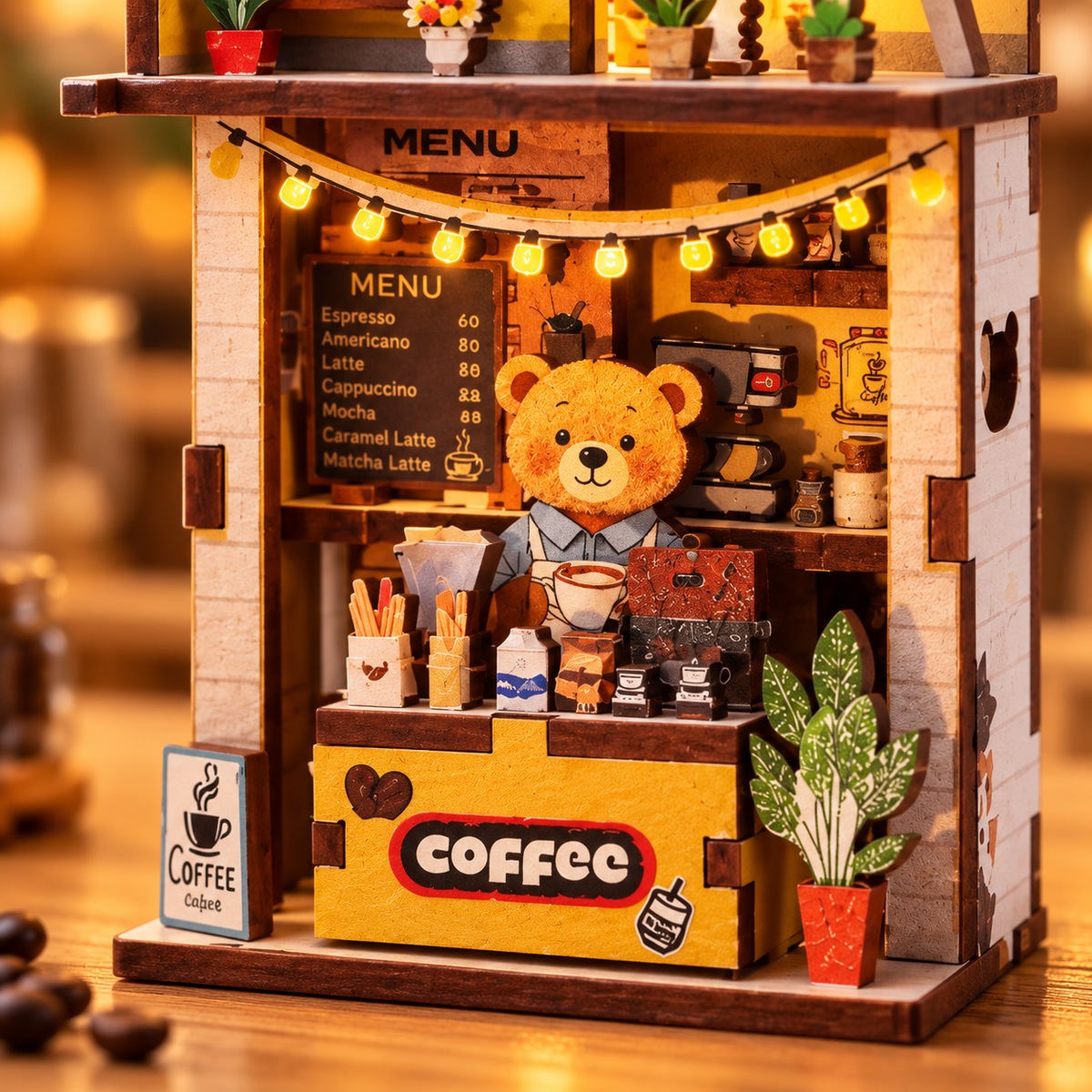 Cozy Bear Café DIY Miniature Model Kit