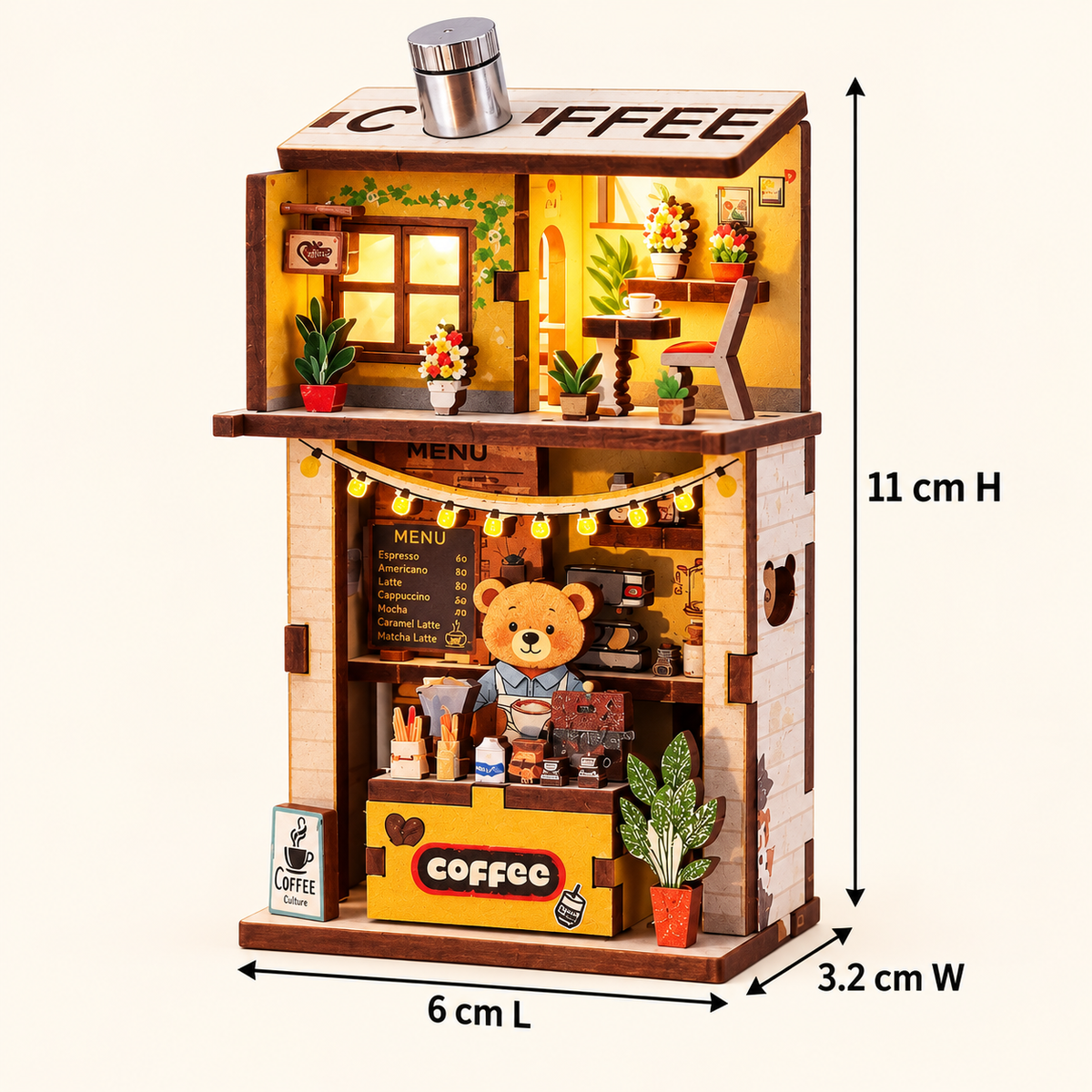 Cozy Bear Café DIY Miniature Model Kit