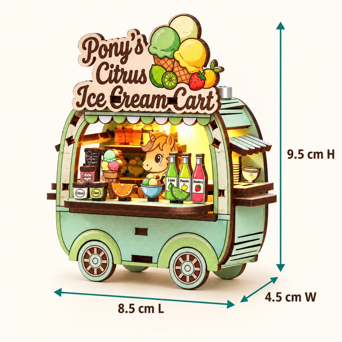 Pony's Citrus Ice Cream Cart DIY Miniature Model Kit