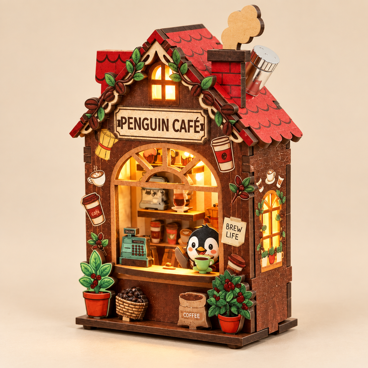 Penguin Café DIY Miniature Model Kit