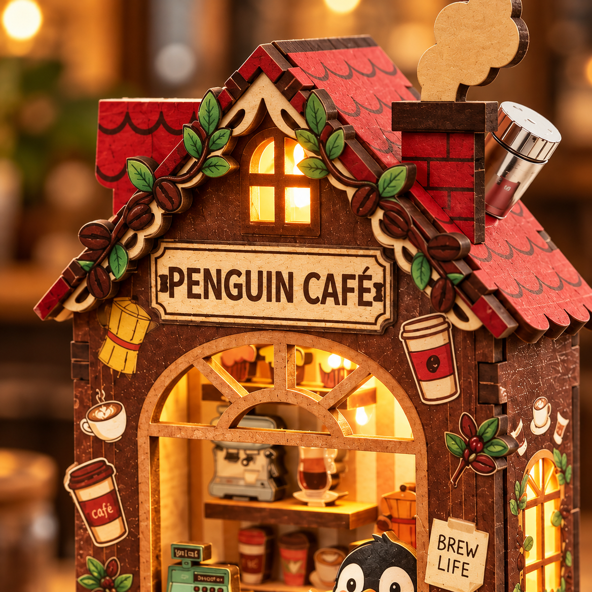 Penguin Café DIY Miniature Model Kit