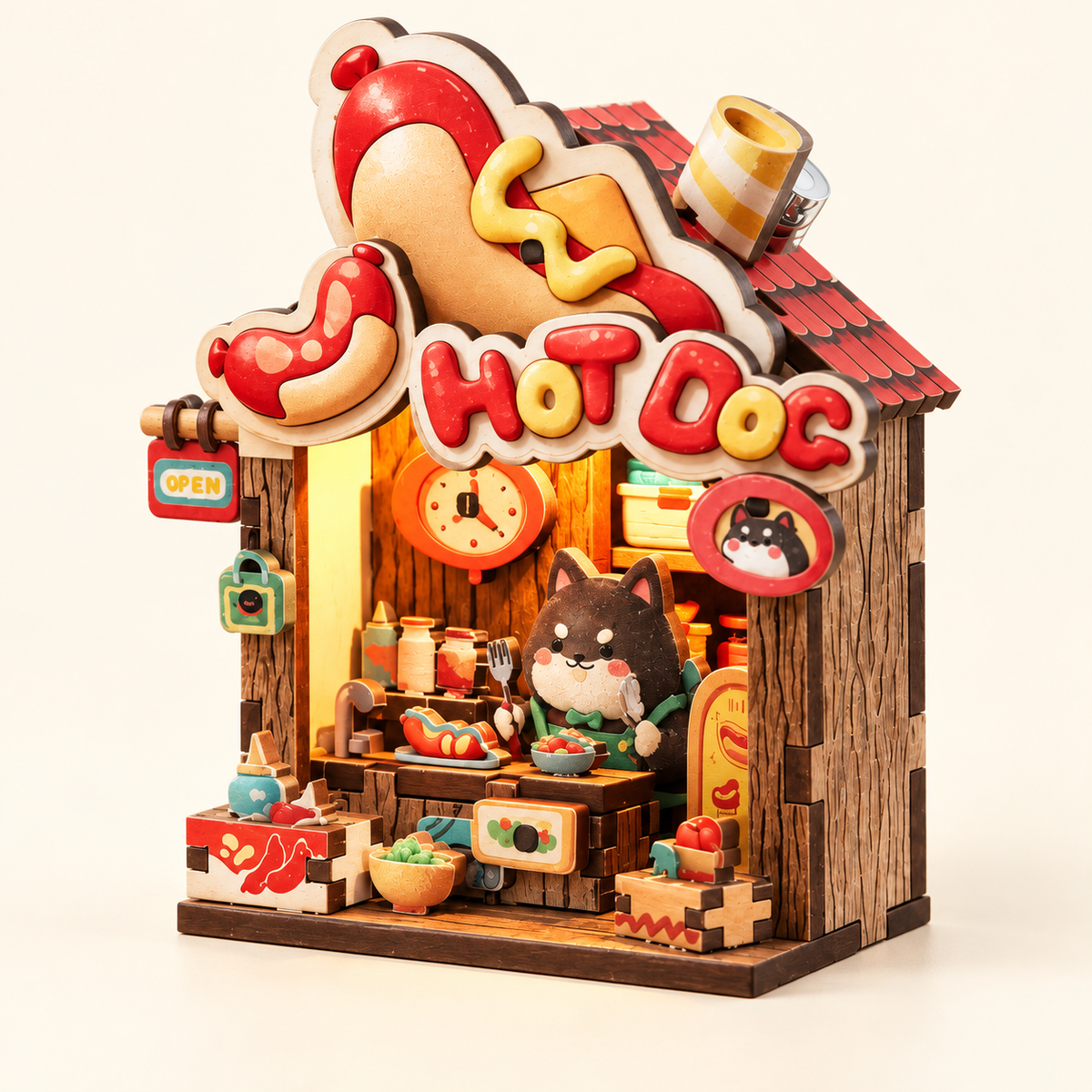 Hot Dog Shop DIY Miniature Model Kit