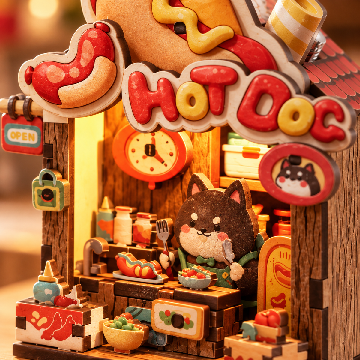 Hot Dog Shop DIY Miniature Model Kit