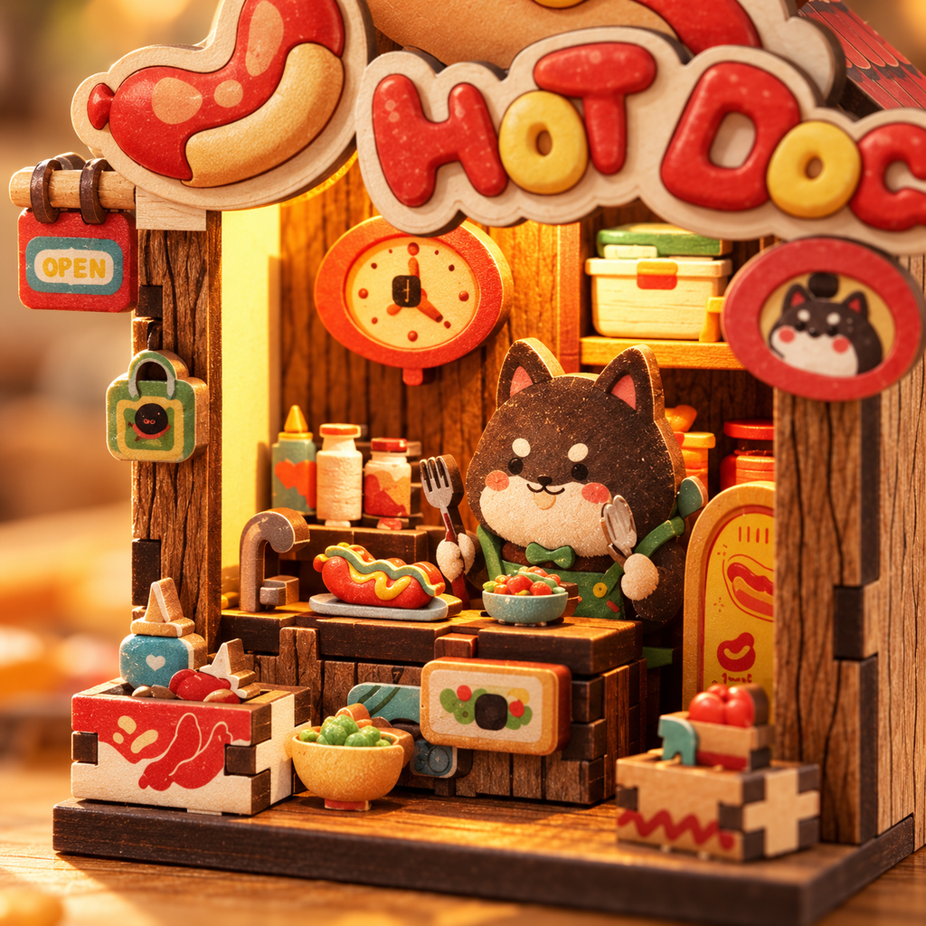 Hot Dog Shop DIY Miniature Model Kit