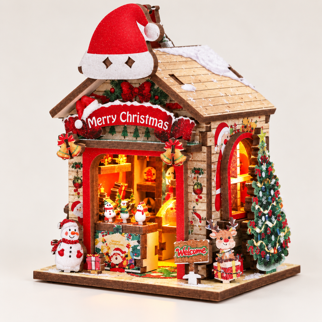 DIY-Miniaturmodellbausatz „Weihnachtliches Schatzhaus“