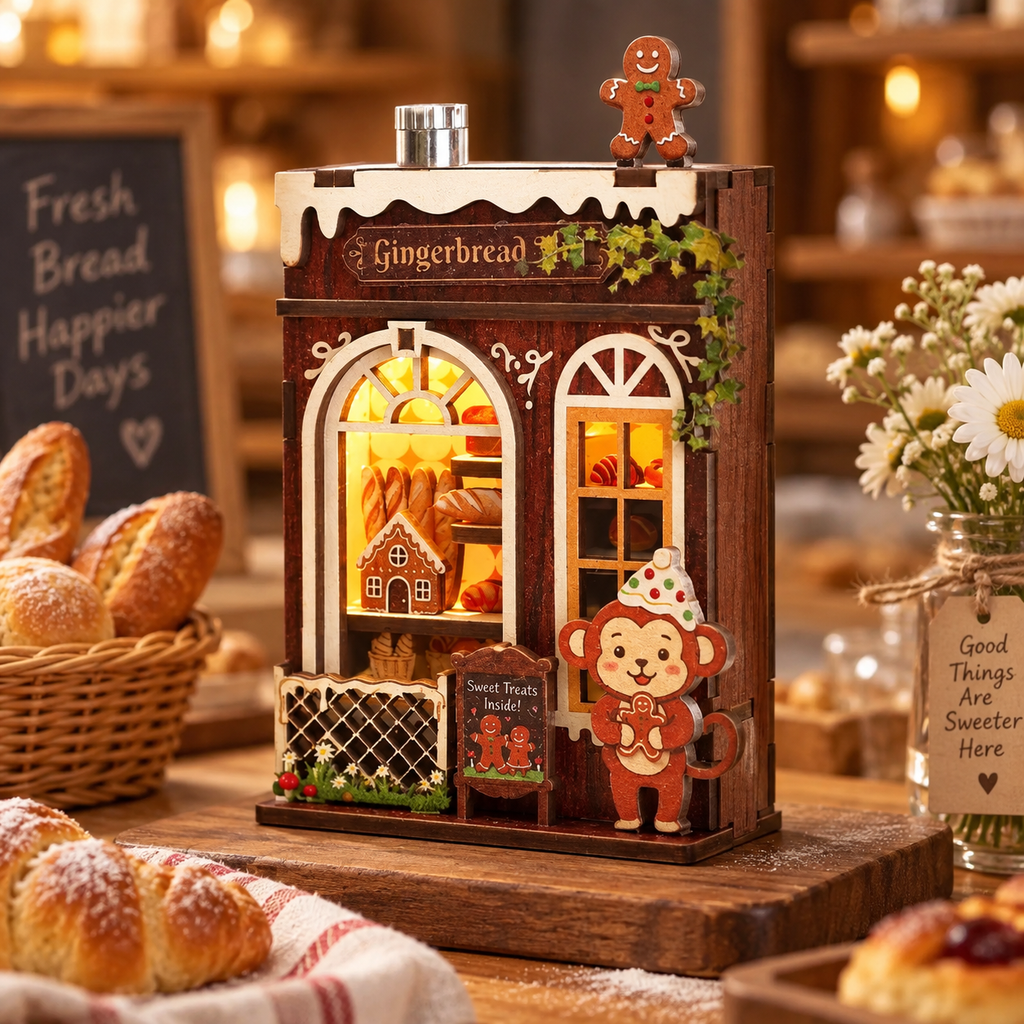 Gingerbread Monkey Bakery DIY Miniature Model Kit