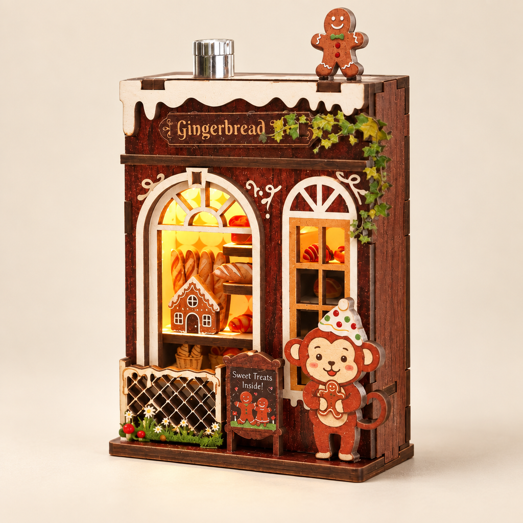 Gingerbread Monkey Bakery DIY Miniature Model Kit