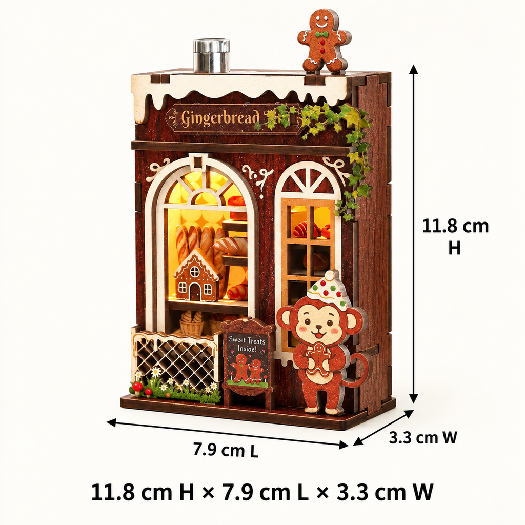 Gingerbread Monkey Bakery DIY Miniature Model Kit