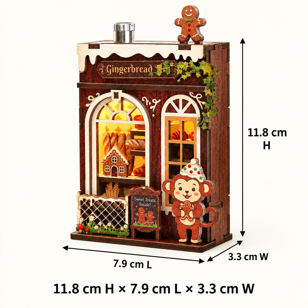 Gingerbread Monkey Bakery DIY Miniature Model Kit