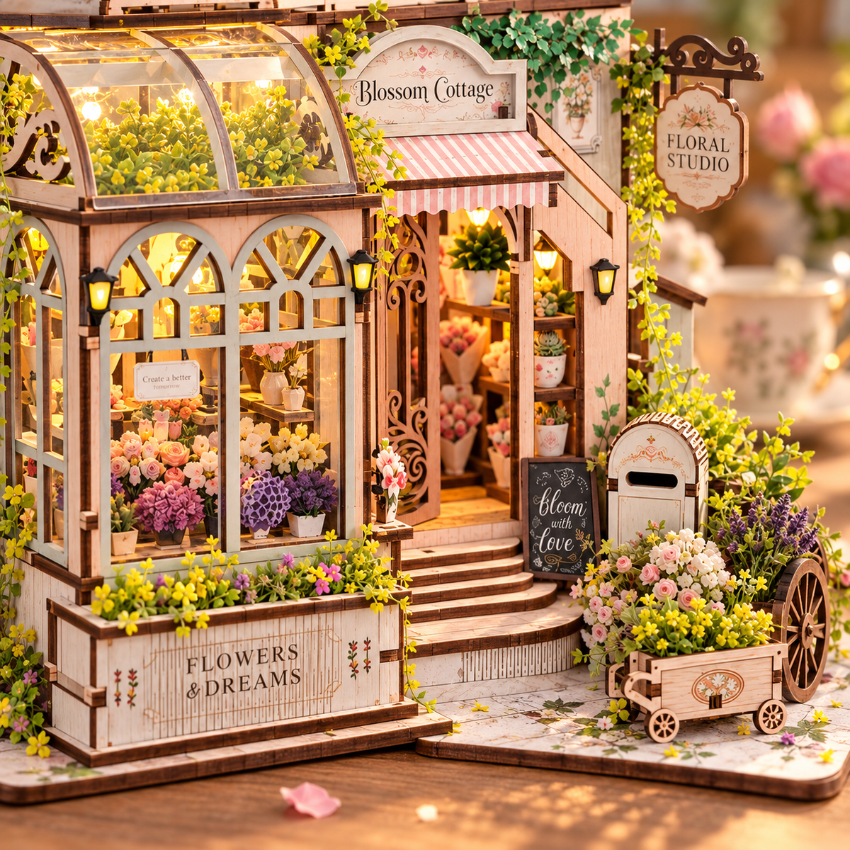 Blossom Cottage DIY Miniature Model Kit