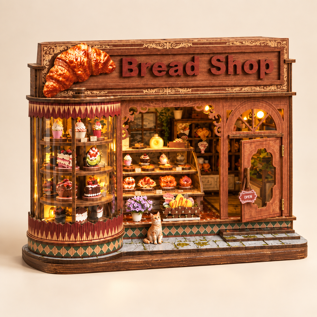 Corner Croissant Bread Shop DIY Miniature Model Kit
