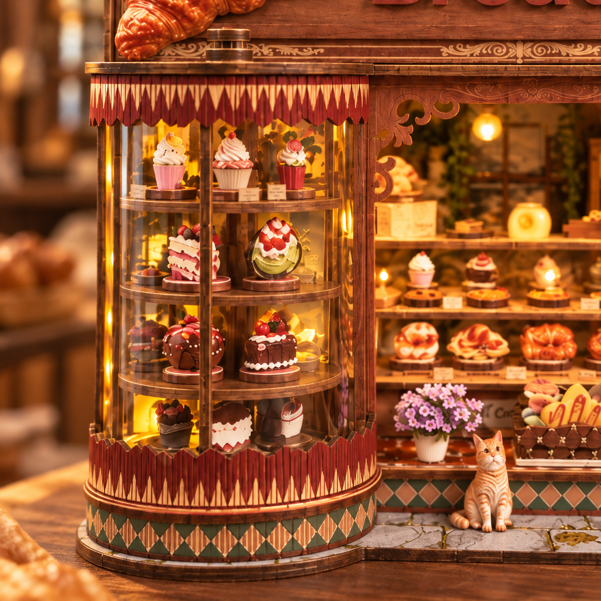 Corner Croissant Bread Shop DIY Miniature Model Kit