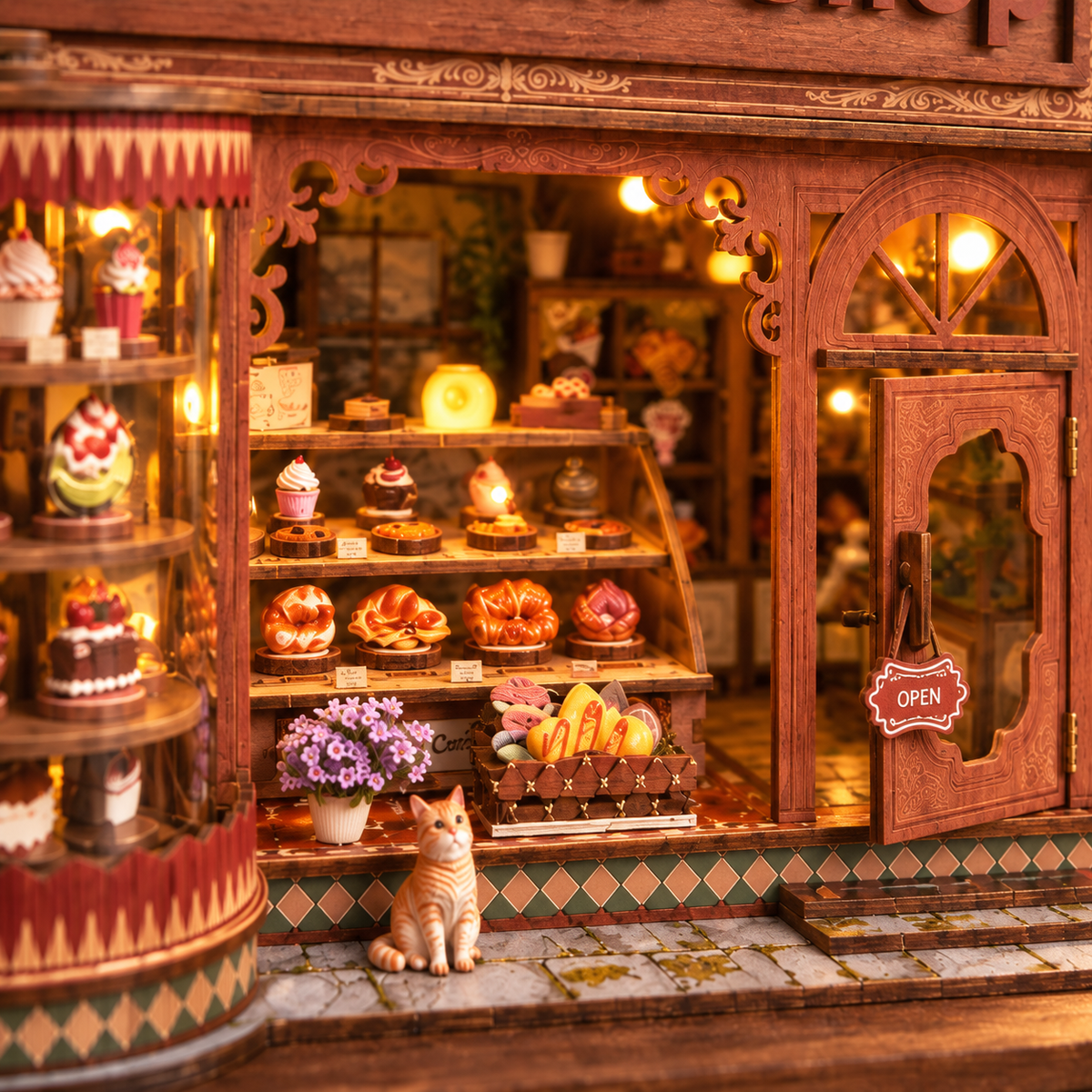 Corner Croissant Bread Shop DIY Miniature Model Kit
