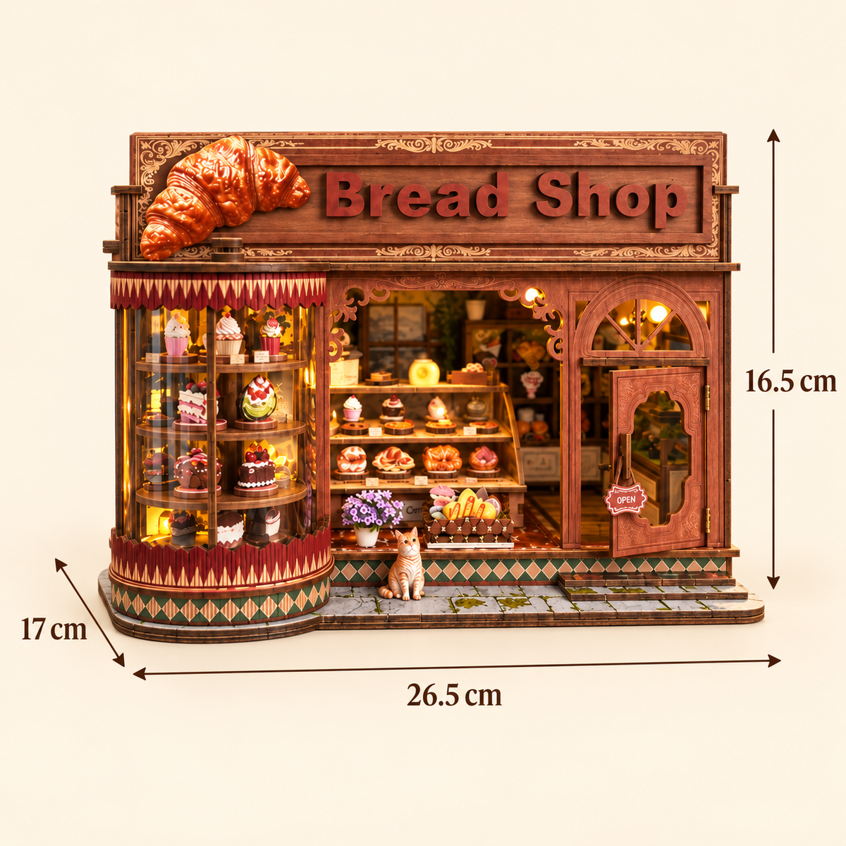 Corner Croissant Bread Shop DIY Miniature Model Kit