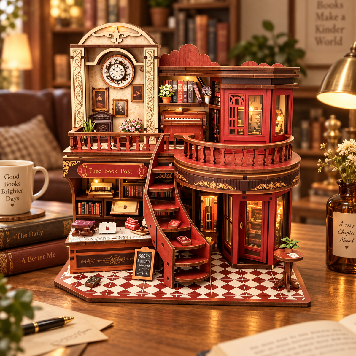 Time Book Post DIY Miniature Model Kit