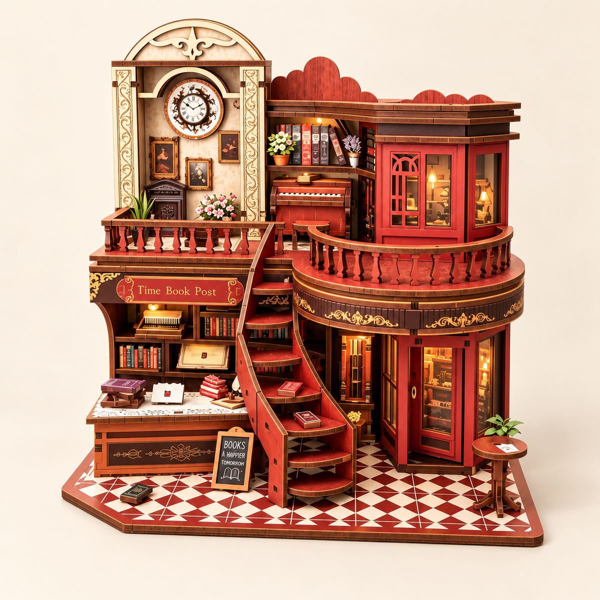 Time Book Post DIY Miniature Model Kit