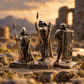 Archers & Shield Warrior – Set of 3 White Brass Miniatures