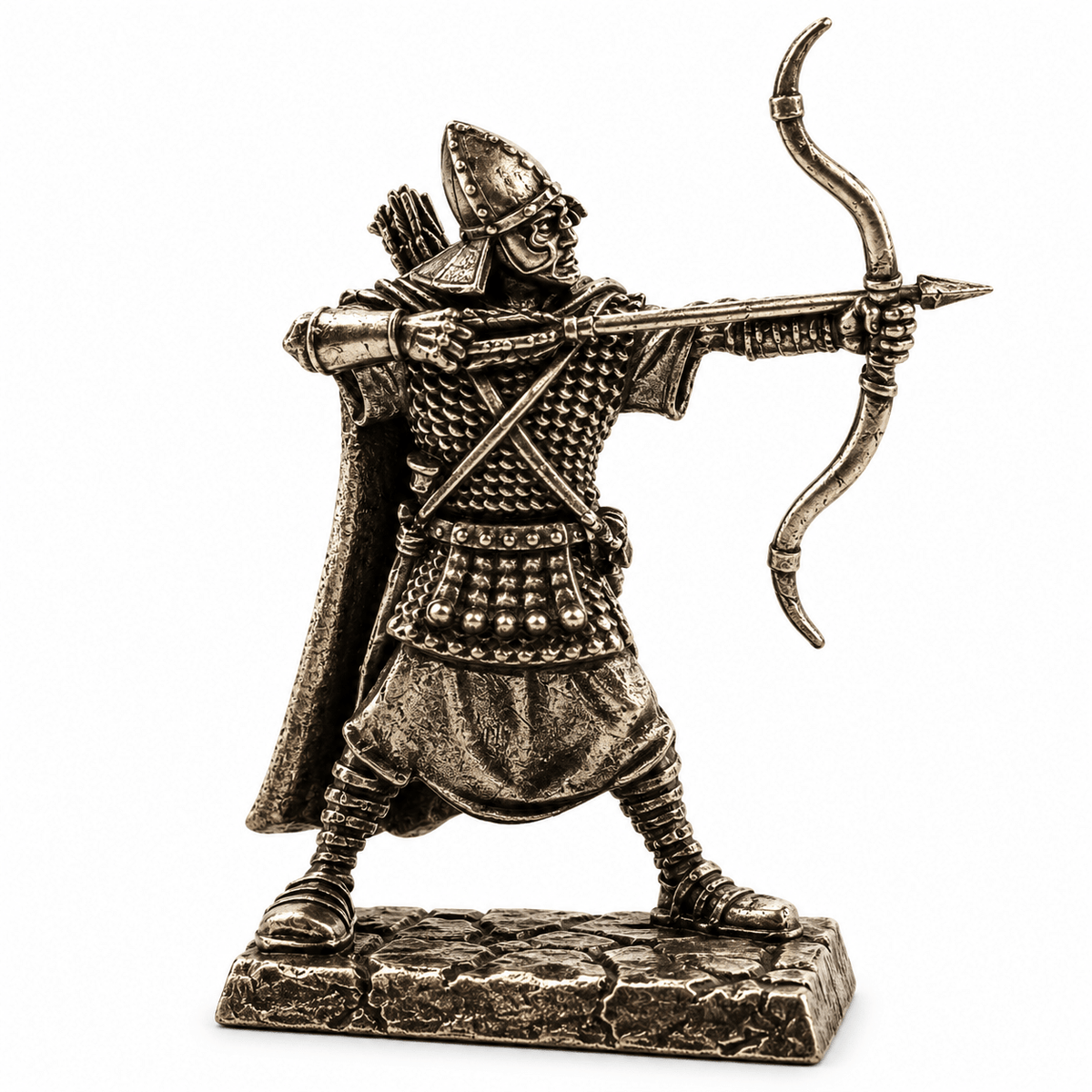 Archers & Shield Warrior – Set of 3 White Brass Miniatures