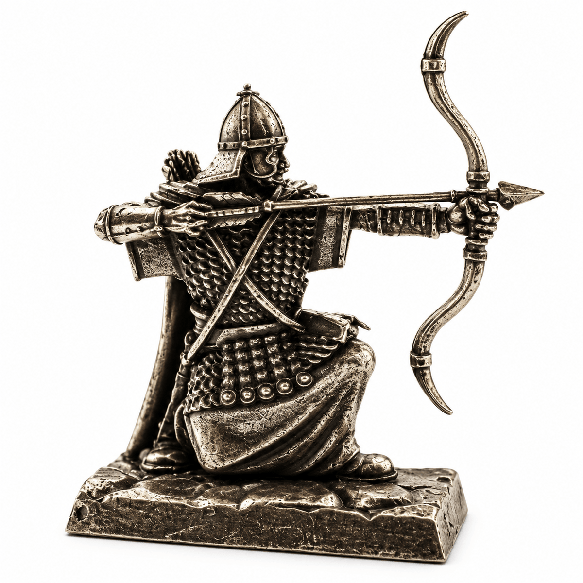 Archers & Shield Warrior – Set of 3 White Brass Miniatures