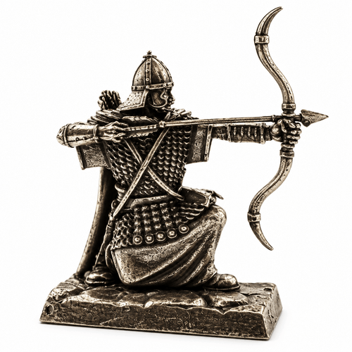 Archers & Shield Warrior – Set of 3 White Brass Miniatures