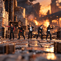 Armed Men in Suits – 1/64 Scale Set of 5 Miniature Figures