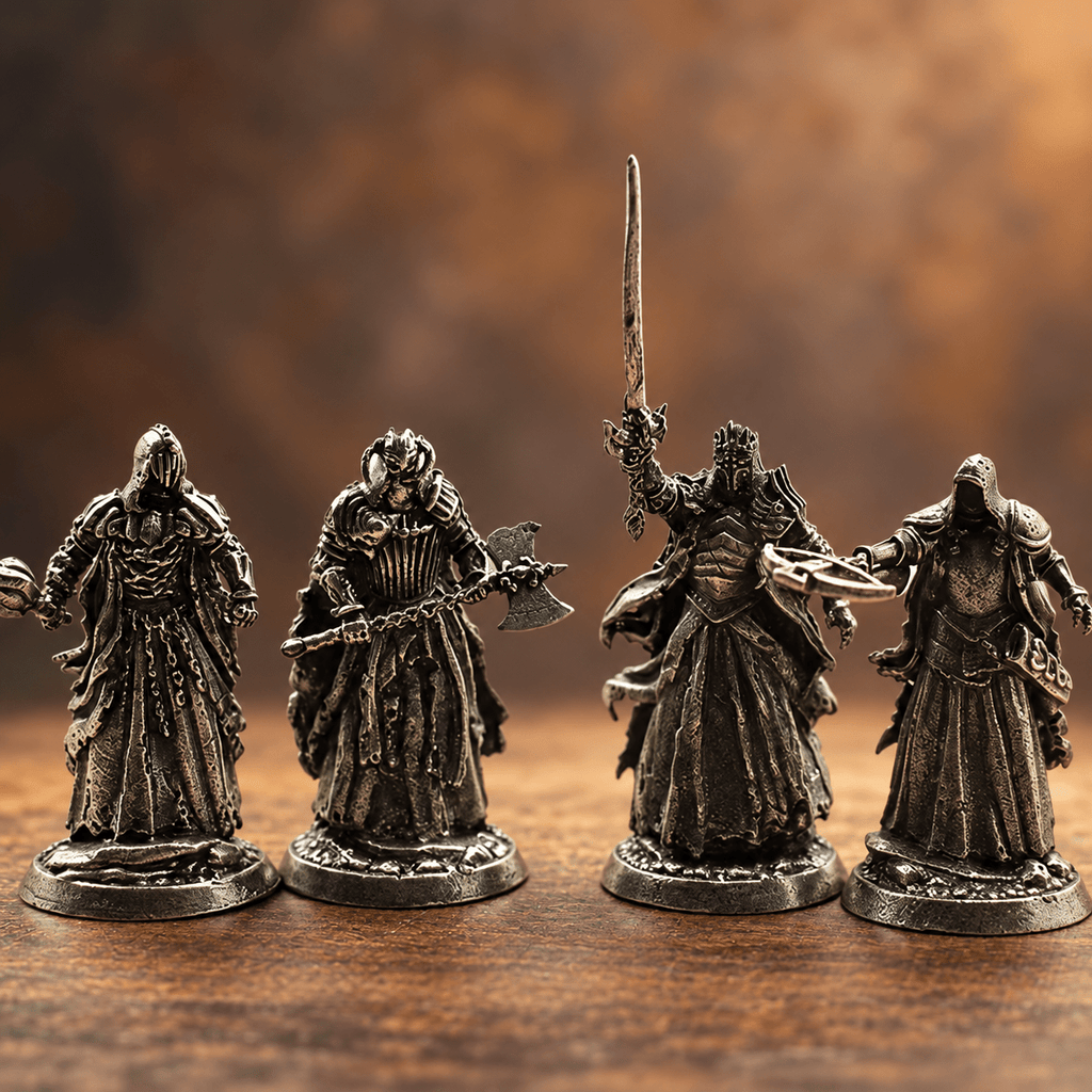 Armoured Fantasy Knights – Set of 4 Miniature Figures