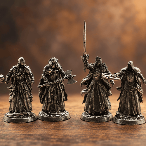 Armoured Fantasy Knights – Set of 4 Miniature Figures