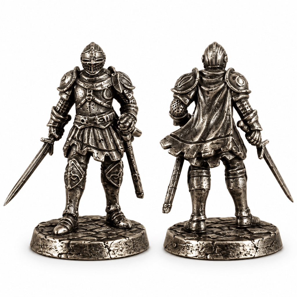 Armoured Fantasy Warriors – Set of 11 White Brass Miniatures