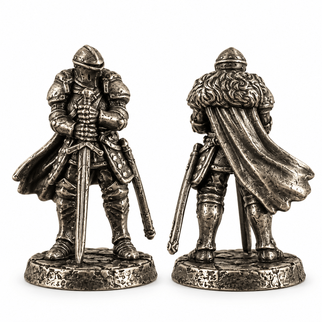 Armoured Fantasy Warriors – Set of 11 White Brass Miniatures