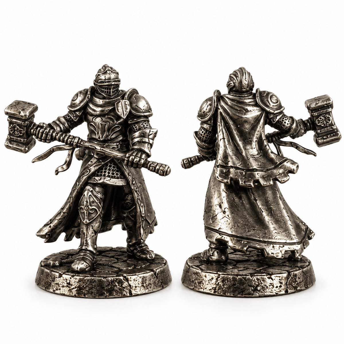 Armoured Fantasy Warriors – Set of 11 White Brass Miniatures