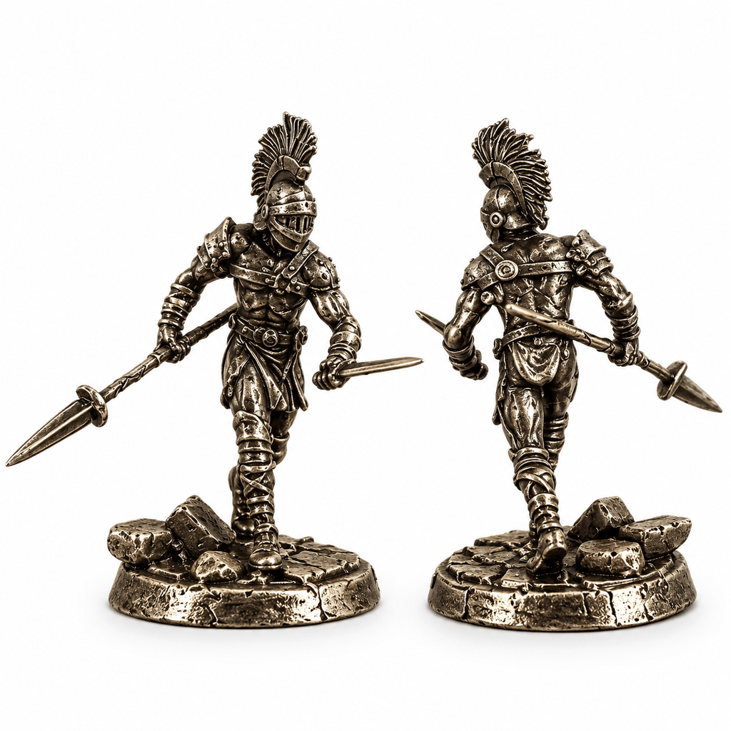 Armoured Fantasy Warriors – Set of 11 White Brass Miniatures