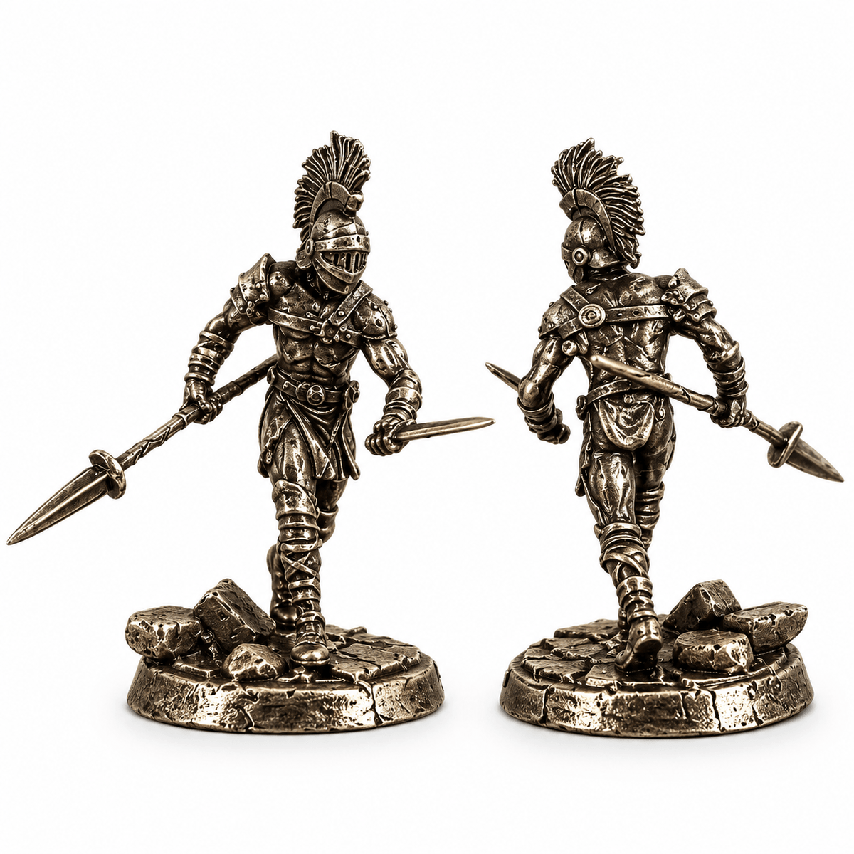 Armoured Fantasy Warriors – Set of 11 White Brass Miniatures