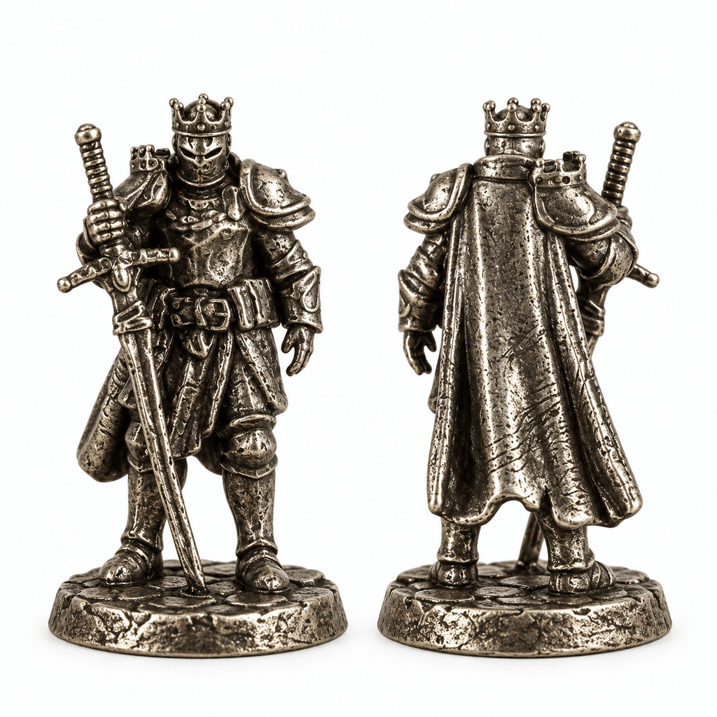 Armoured Fantasy Warriors – Set of 11 White Brass Miniatures