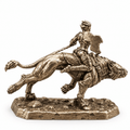 Barbarian Beast Rider with Shield – White Brass Miniature