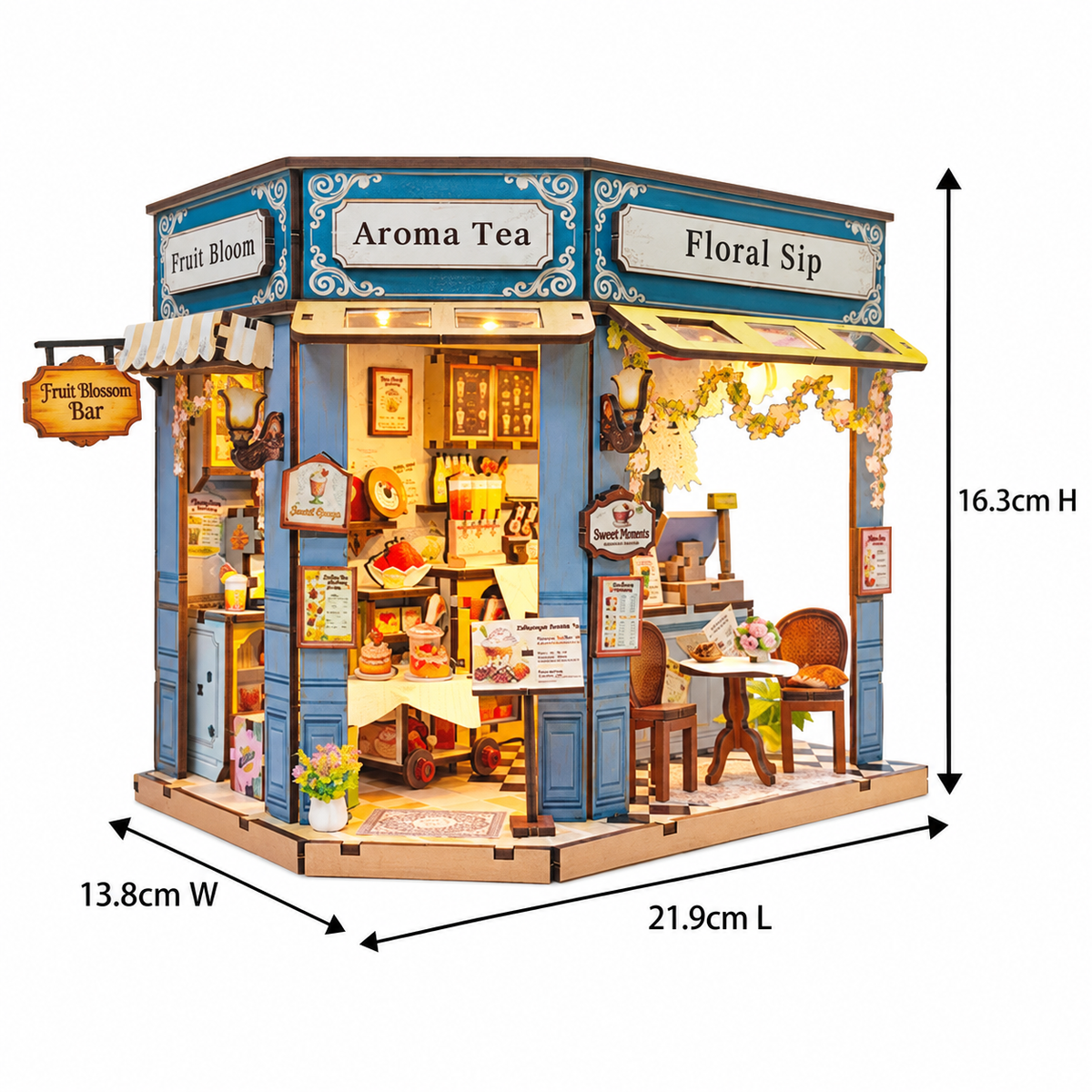Blues Flower Lane Teahouse DIY Miniature Model Kit