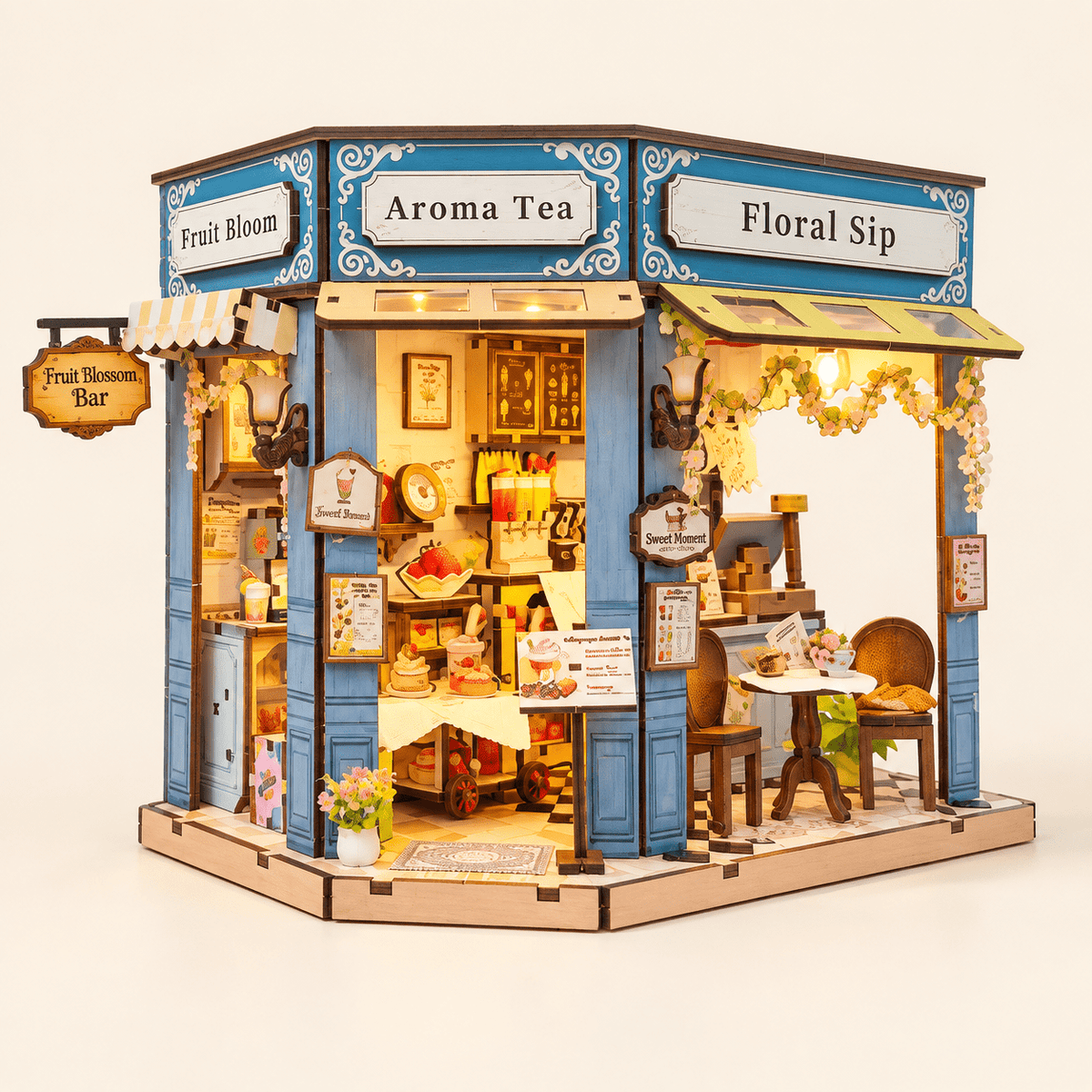 Blues Flower Lane Teahouse DIY Miniature Model Kit