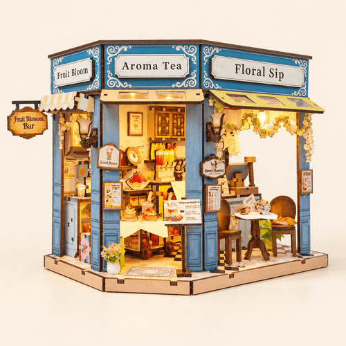 Blues Flower Lane Teahouse DIY Miniature Model Kit