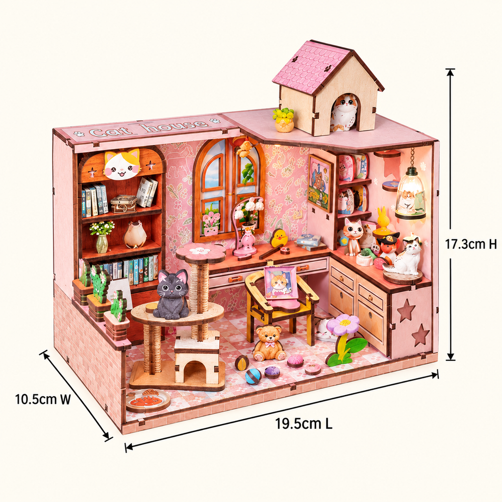 Cat's Cozy Cottage DIY Miniature Model Kit